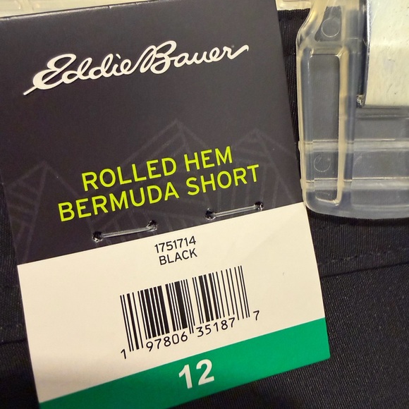 Eddie Bauer Rolled Hem Bermuda Shorts Adult Womens Size 12 Black - Picture 7 of 8
